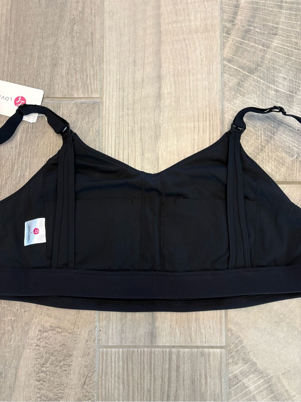 NWT Love & Fit Cadence Nursing Pumping Bra Hands Free Breastfeeding Large Black - Picture 9 of 15